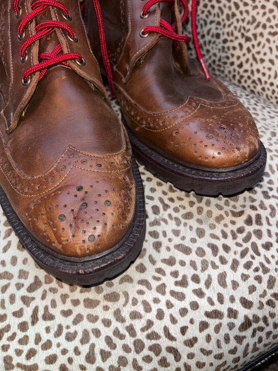 Allen Edmonds Lord Bratch brown leather wingtips boots 10 1/2